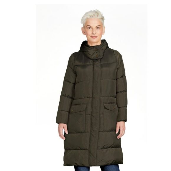 BCBG Paris SMALL Long Puffer Coat with Hood - Picture 1 of 5